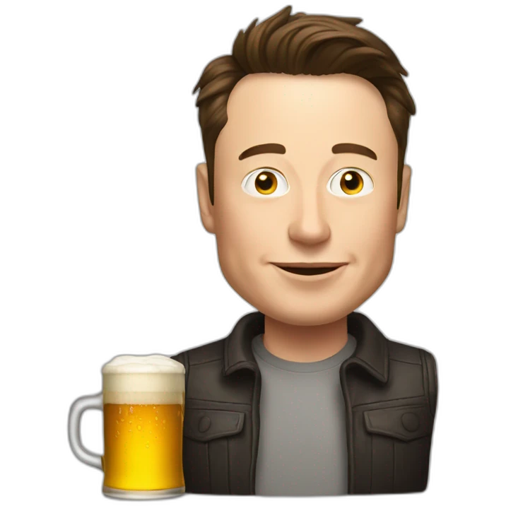 Elon musk with beer emoji