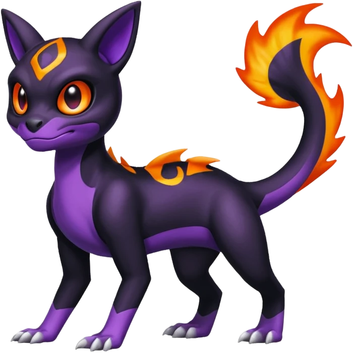 Shiny Duskull-Umbreon-Charmeleon-Fakémon-hybrid-creature (full body)  emoji