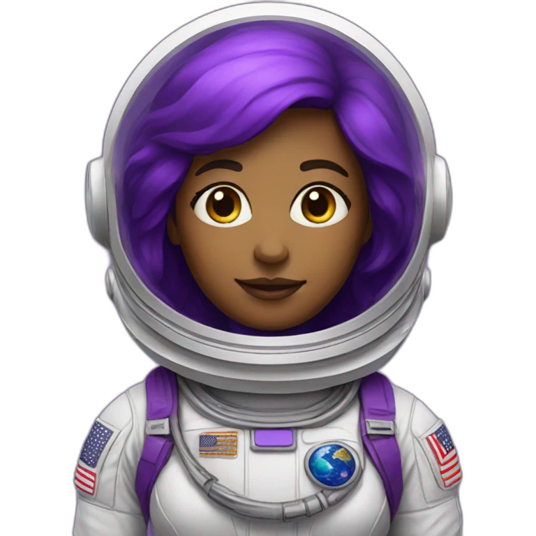 Woman astronaut with purple color emoji