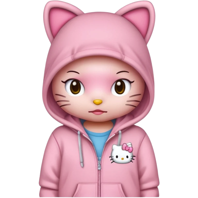 Hello kitty wearing hoodie emoji