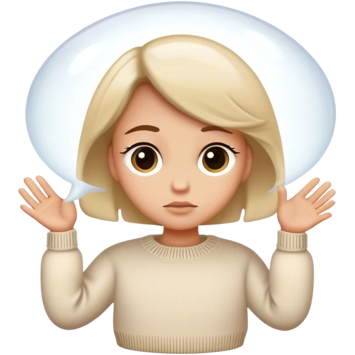 A thinking bubble with a white vintage sweater in it   emoji