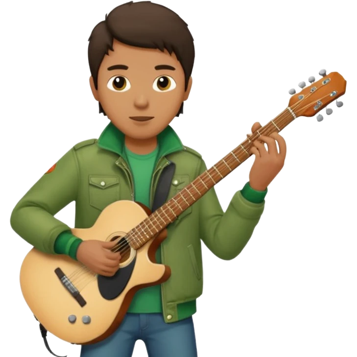 Guitarist + green jacket. emoji