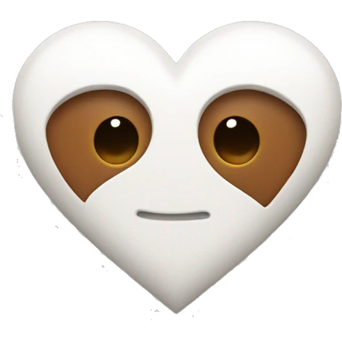 White and brown heart  emoji