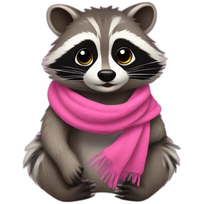 raccoon with a pink scarf emoji