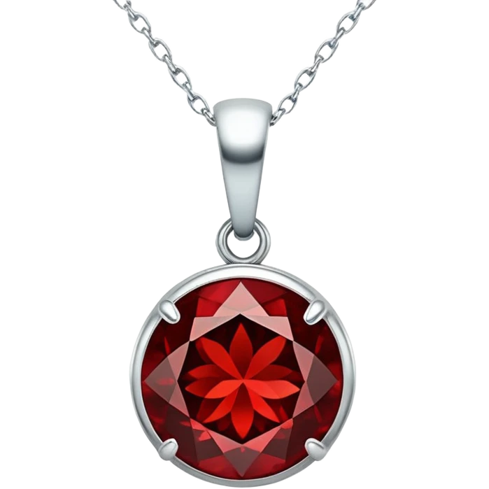 garnet pendant as a talisman of grounding and rebirth, glowing with passion emoji
