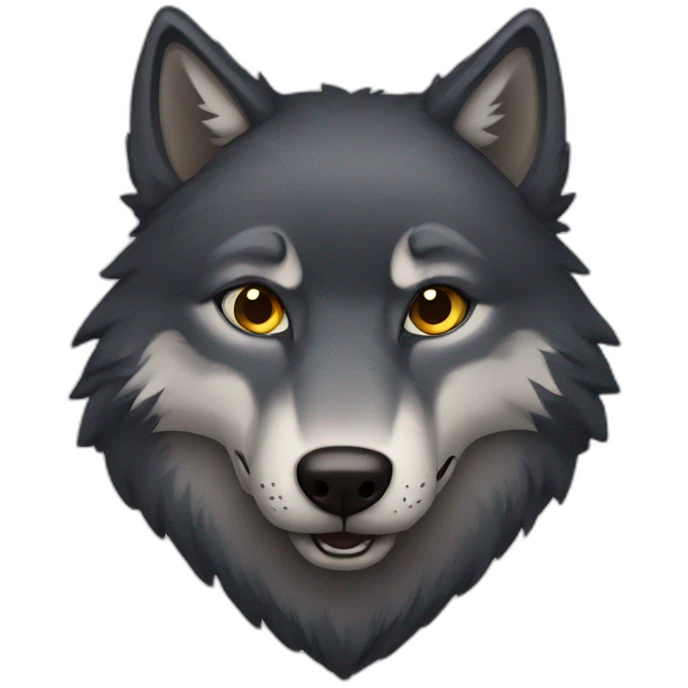 Dark Wolf With heart emoji
