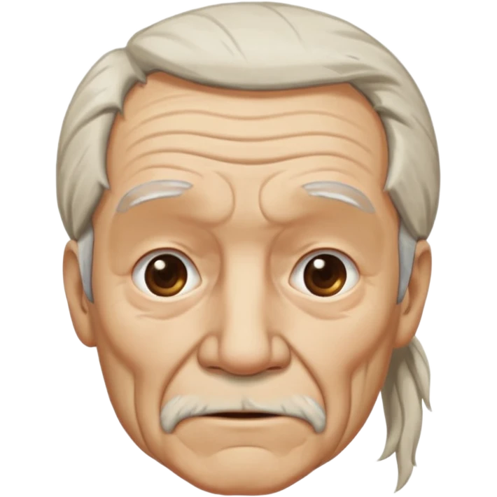 Old man with long white pony tail emoji