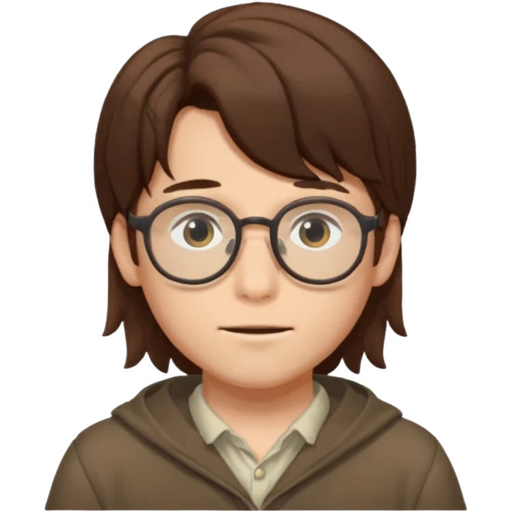 Studio ghibli boy lol with long hair and glasses emoji