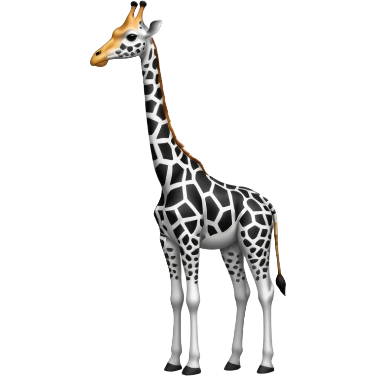 Girafe avec des trait noir et blanc minimaliste et soigné emoji