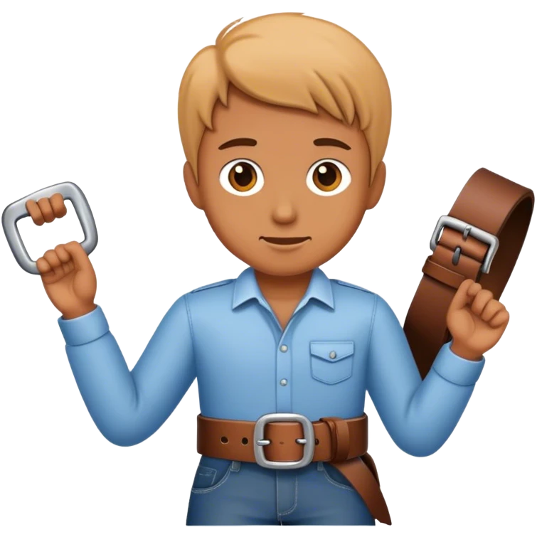 Someone holding a belt emoji