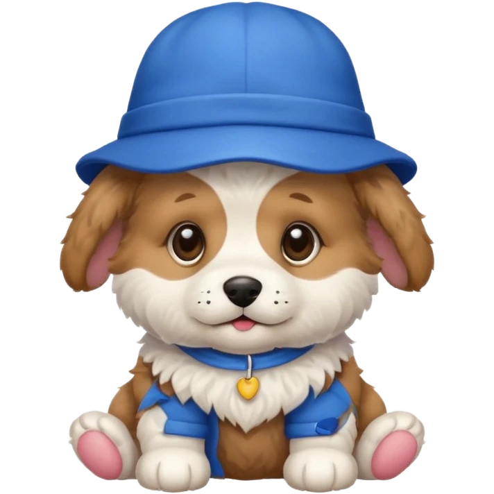 puppy dog with hat blue emoji