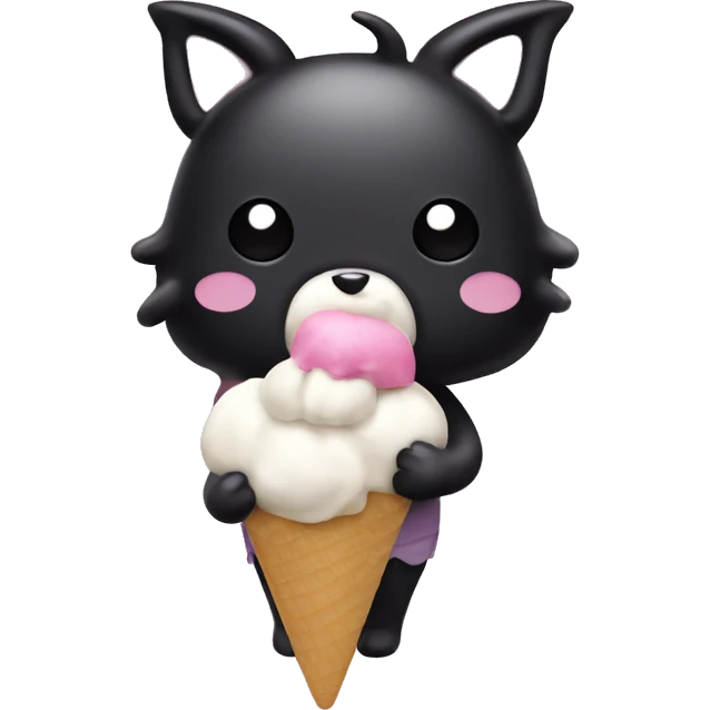 Kuromi eating icecream emoji