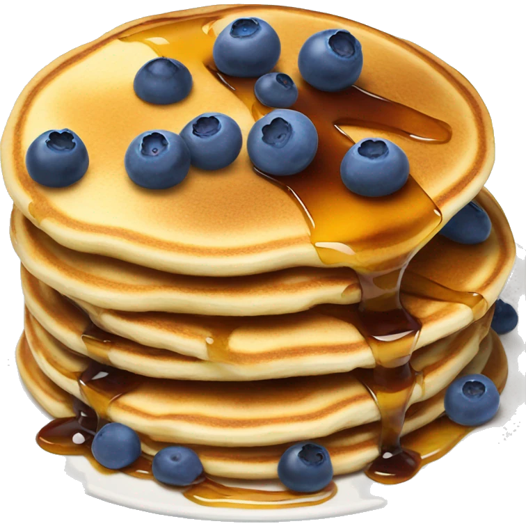 Blueberry pancakes with maple syrup emoji