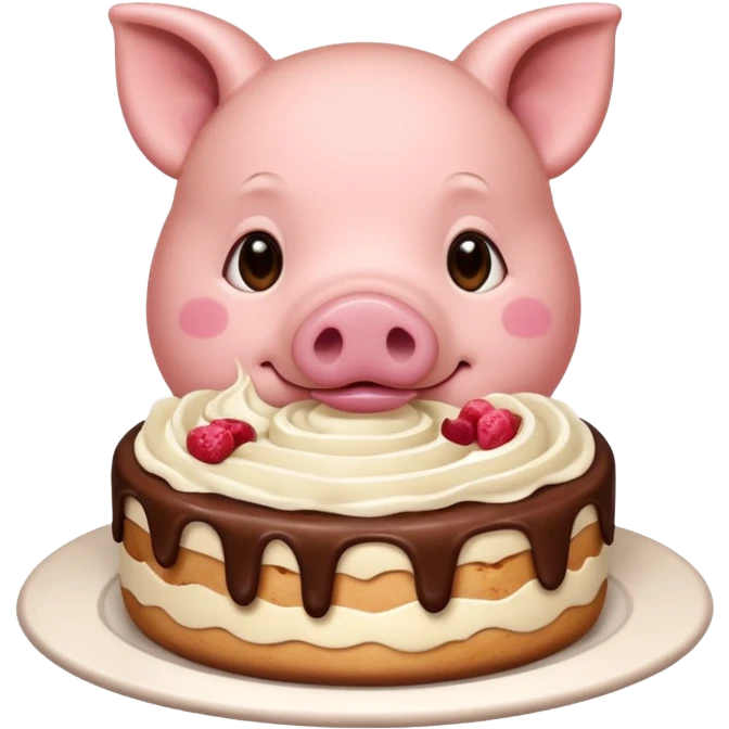 Pig eating tiramisu  emoji
