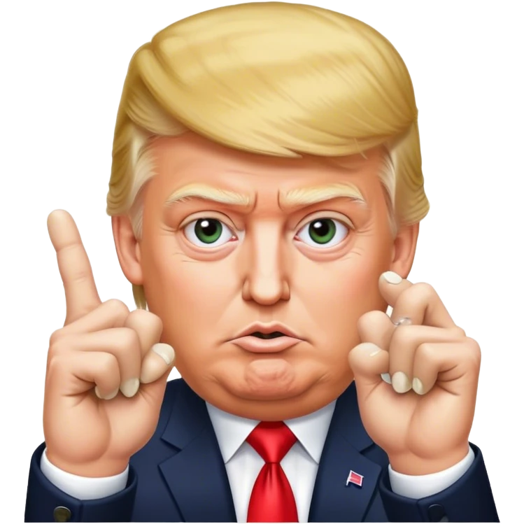 Donald Trump with mushroom fingers emoji
