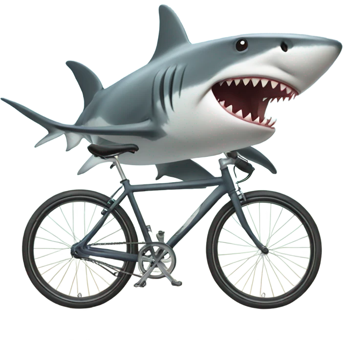 Sharks on bicycles emoji