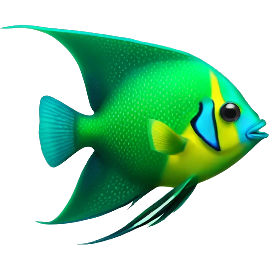 Emerald green angel fish  emoji