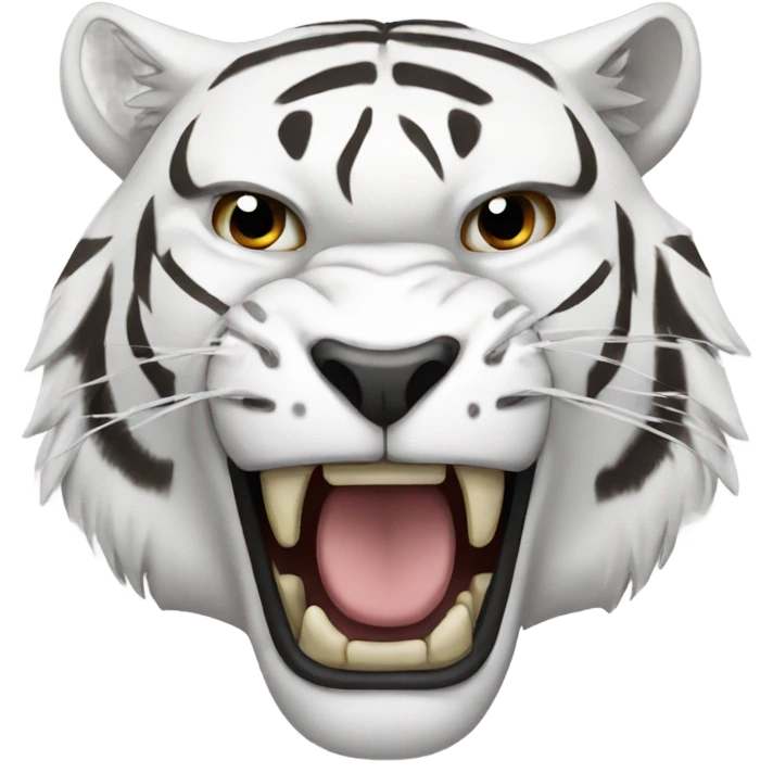 Angry white tiger emoji