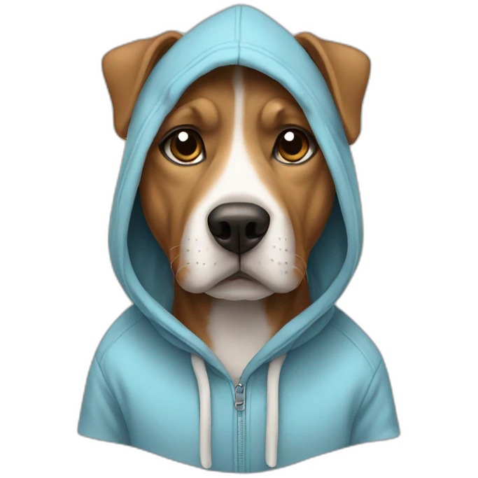 Dog wearing a hoodie  emoji