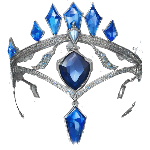 The Ravenclaw Diadem is a tiara-like object with a majestic design, made of gleaming silver and set with glittering blue gems. It is enchanted to enhance the wisdom and intellect of its wearer. Voldemort turned it into a Horcrux, embedding a fragment  emoji