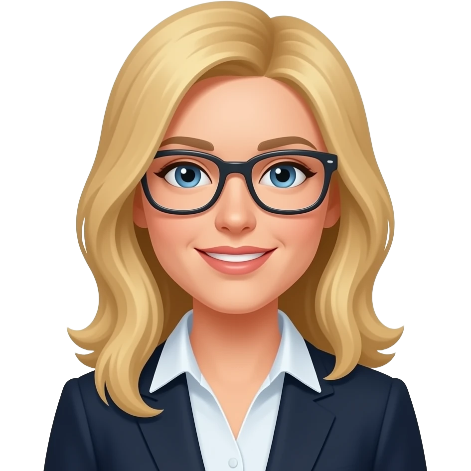 mulher loira no escritório emoji