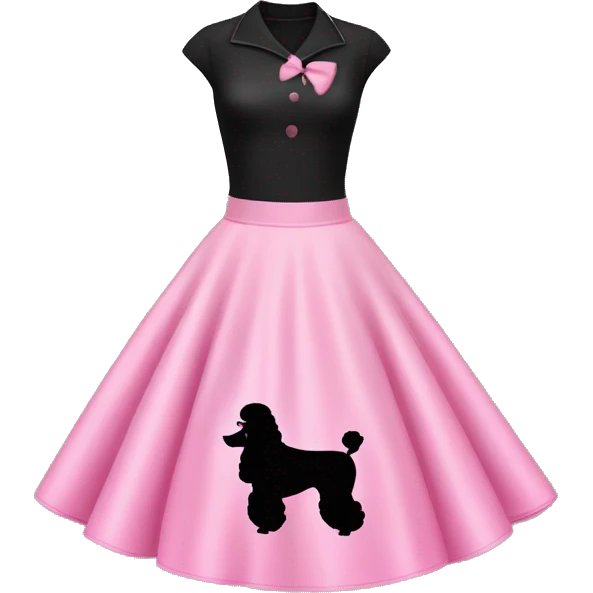 Pink and black 1950 poodle skirt emoji