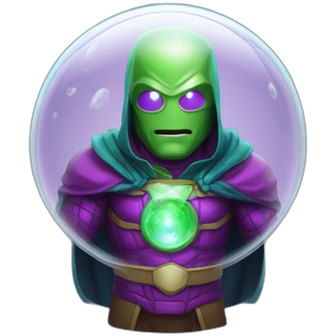 Electric bubble glass mysterio emoji
