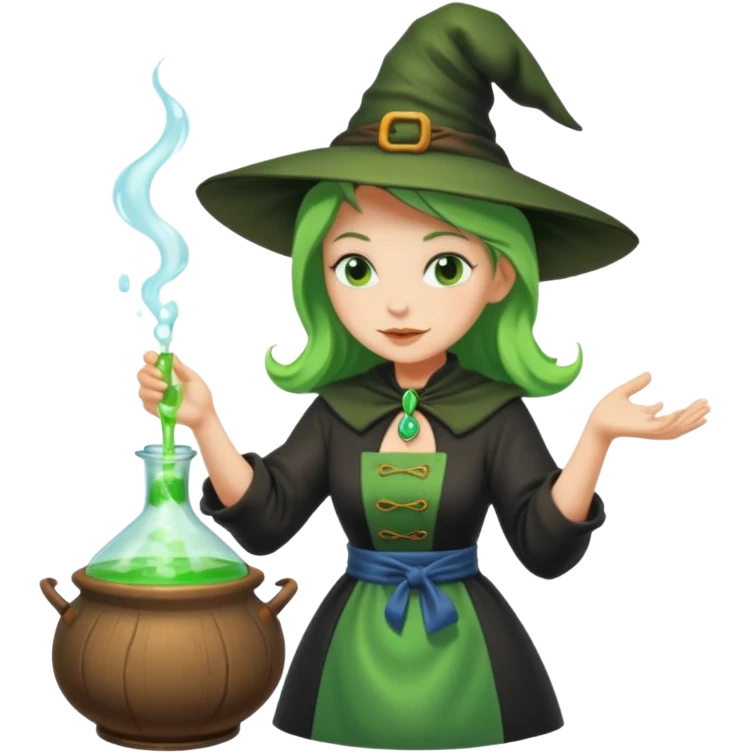 green witch cooking potion emoji