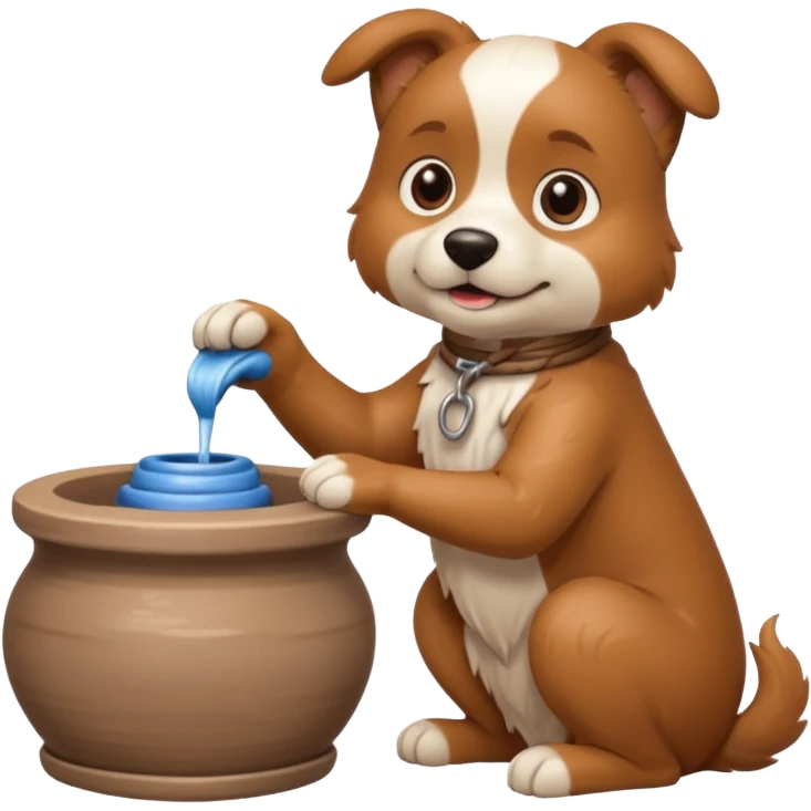 A dog behind Pottery wheel emoji