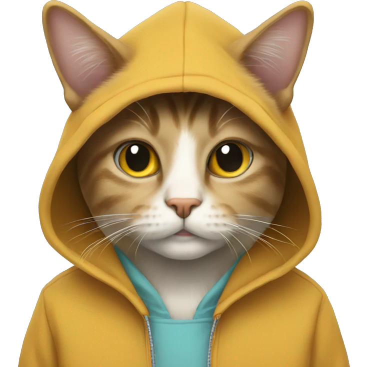 cat wearing a hoodie emoji