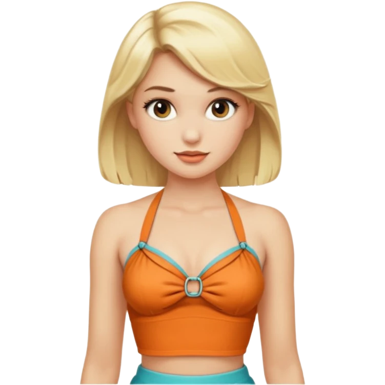 Blonde girl in a retro halter top  emoji