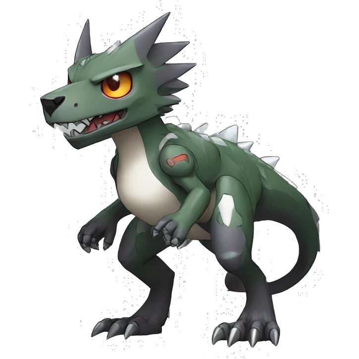  Cool Edgy Digimon-Fakemon-Rex with edgy markings full body emoji
