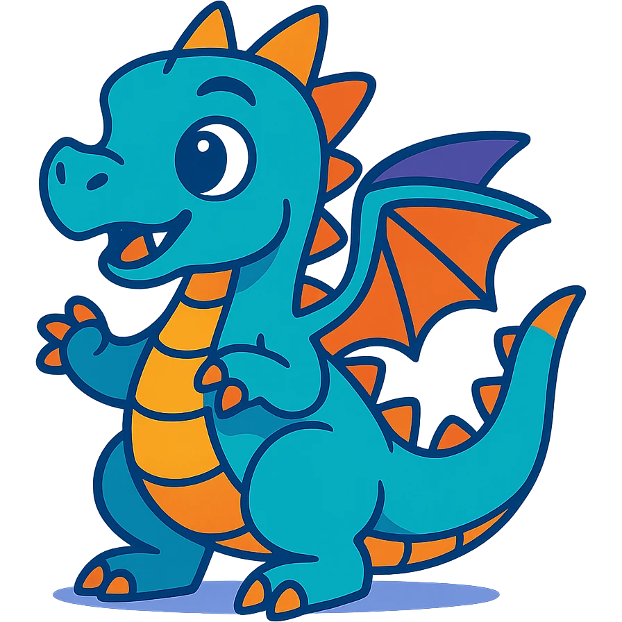 small colorful baby dragon emoji