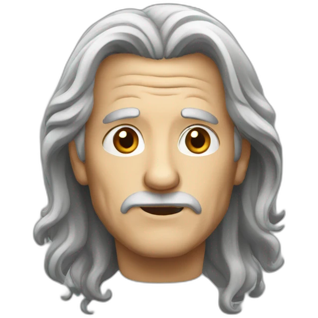 old man long hair emoji