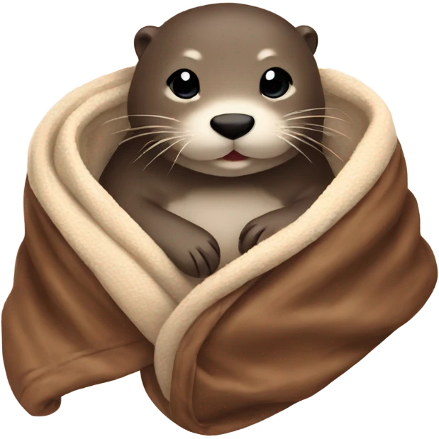 otter cozy in blanket emoji