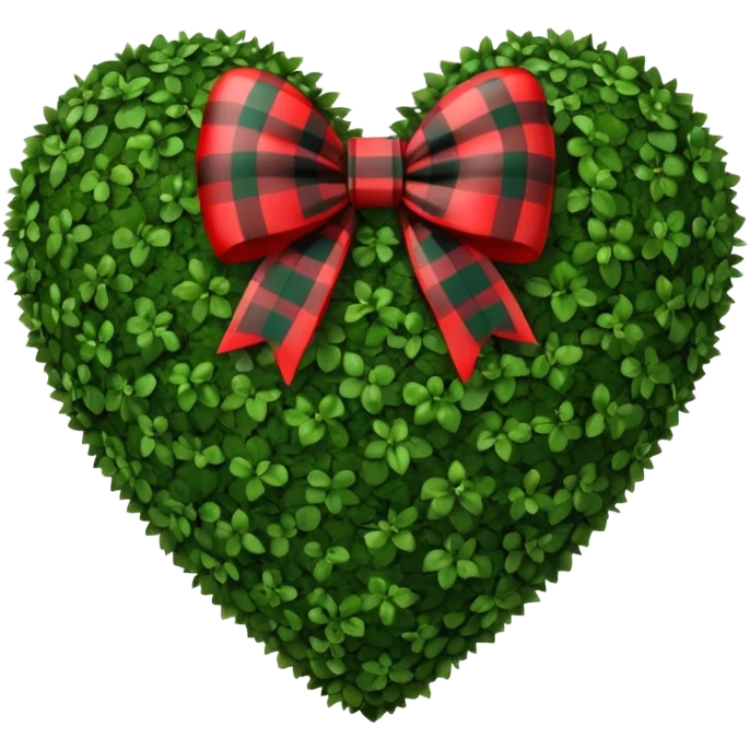 Heart shaped topiary with plaid bow  emoji