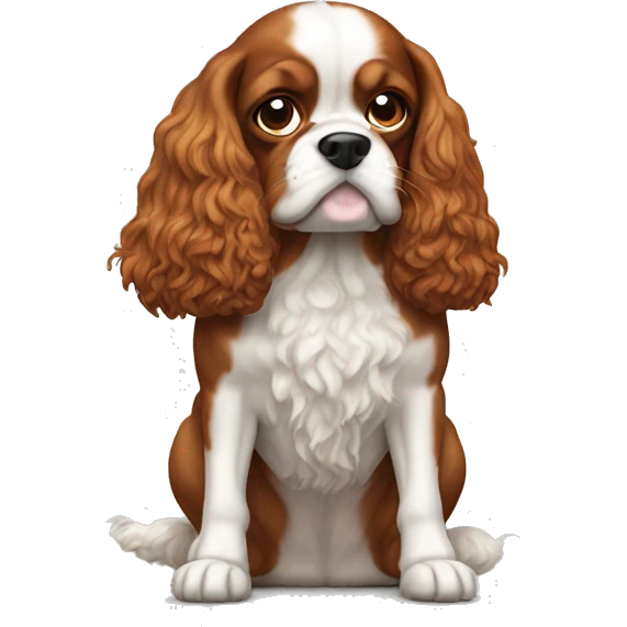 Cavalier dog pooping emoji