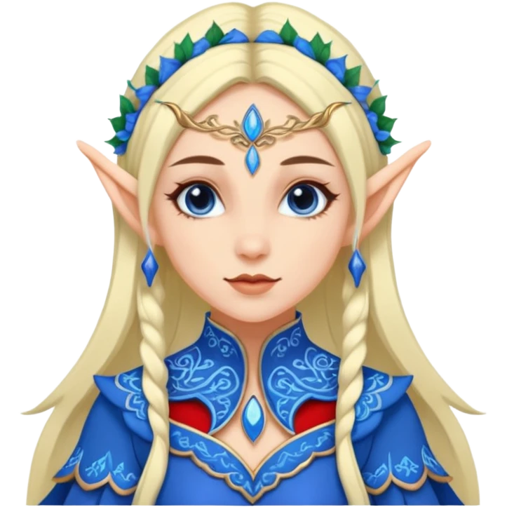 woman with elf ears wearing a blue outfit emoji