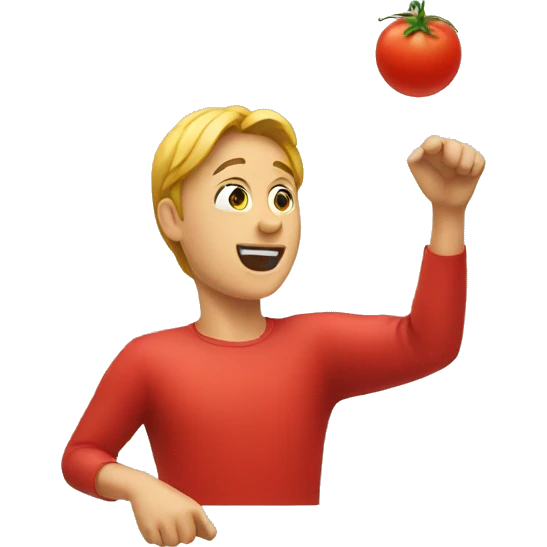 throwing a tomato emoji