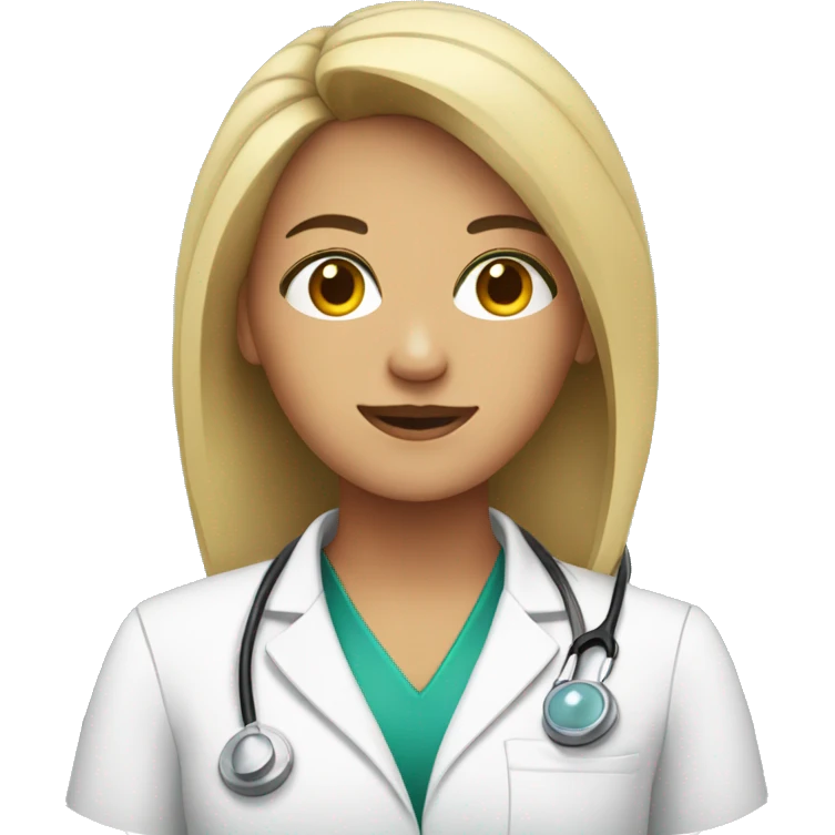 Female doctor at the computer emoji