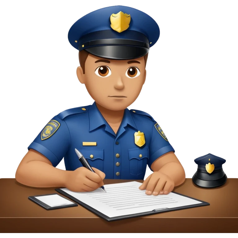 Policeman signing a contract emoji