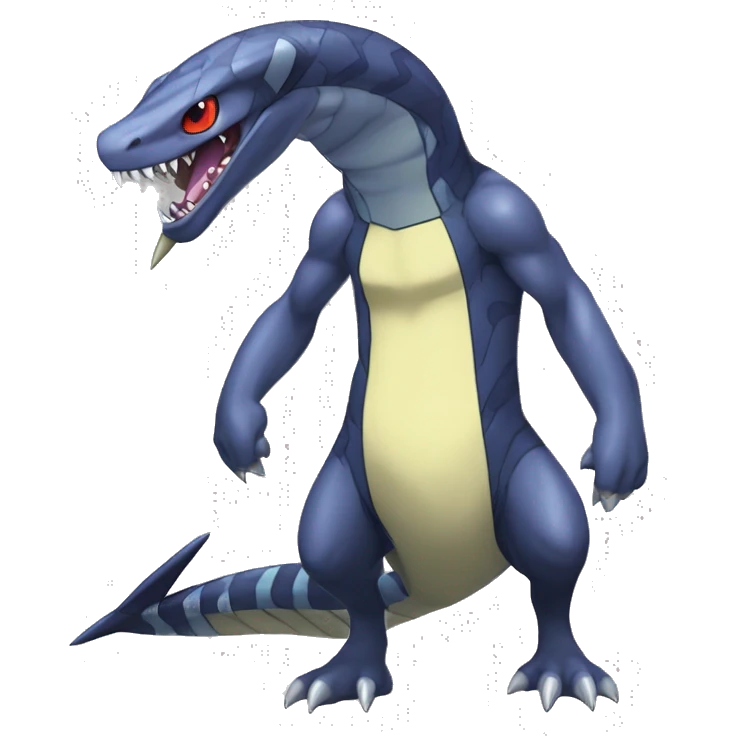 Cool Edgy Seviper-Sharpedo-Gabite Fakémon Digimon with Edgy markings, full body, outlined emoji