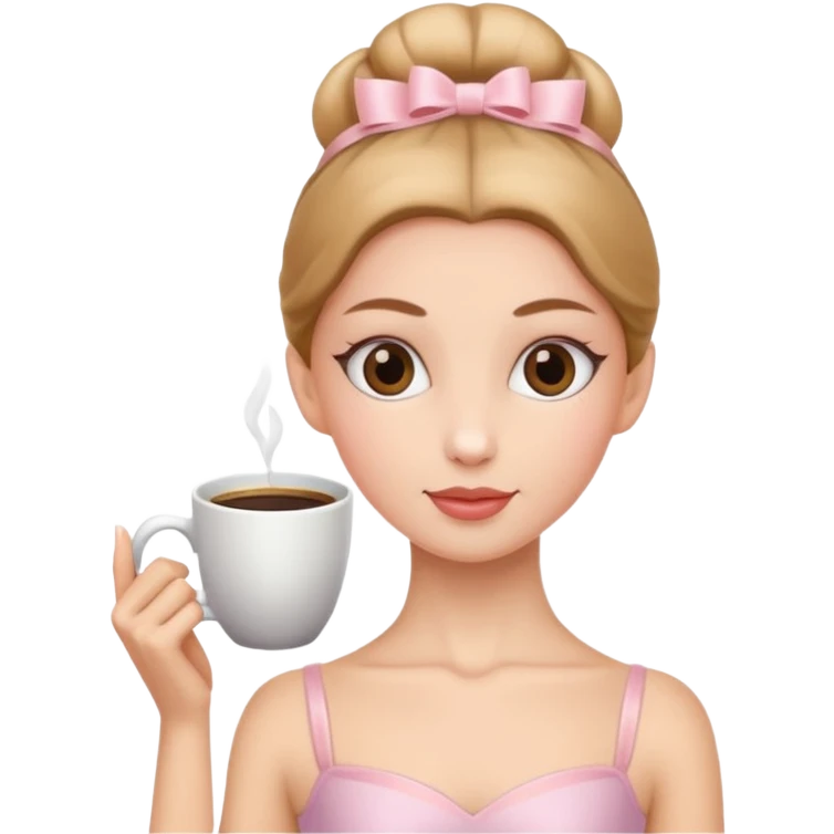 Bailarina con cabeza de taza de café  emoji