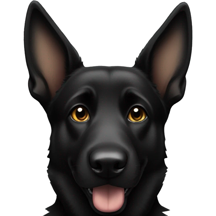 Black German Shepherd with flexed ear  emoji