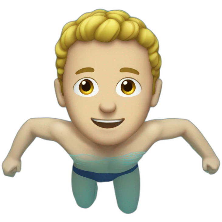 Macron swimming emoji