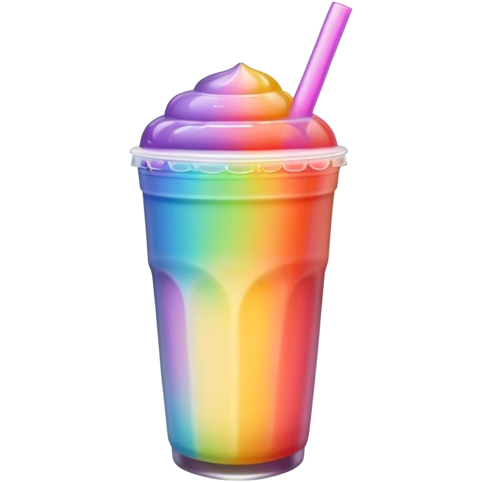 Boba tea in rainbow emoji