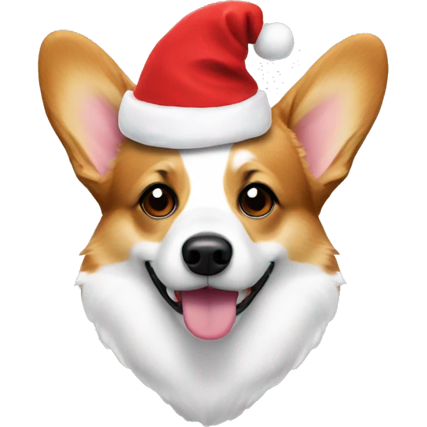 Corgi with Santa hat  emoji