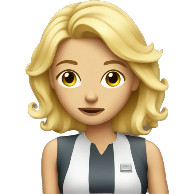 blonde girl with a cigarette emoji