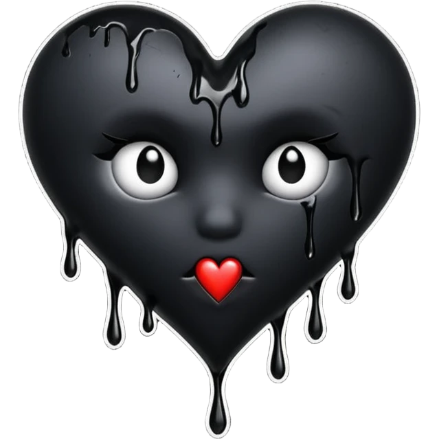 Goth heart emoji