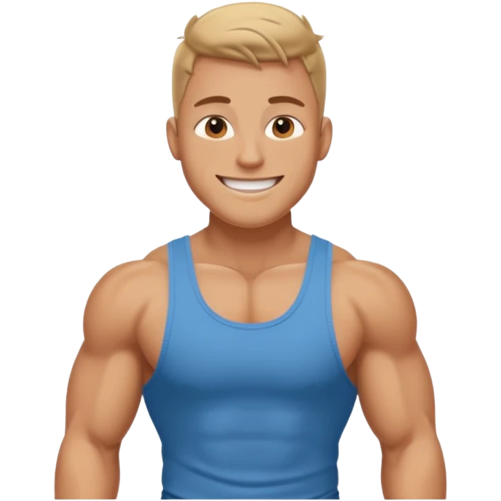 the classic bold jock with muscles wearing top emoji